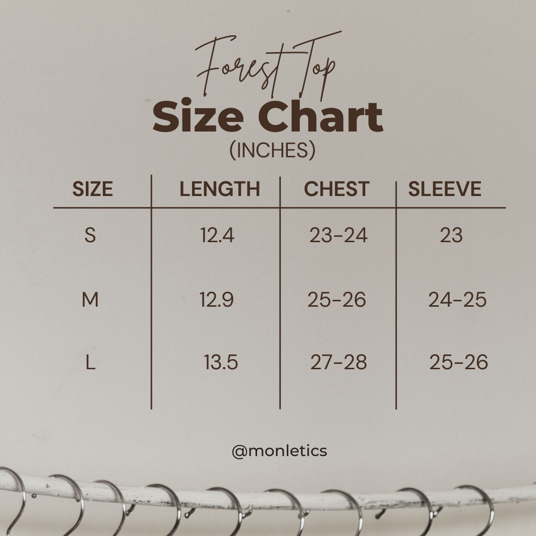 Forlest Size Chart Monletics Forest Crop Top | Compression & Breathable Activewear for ...