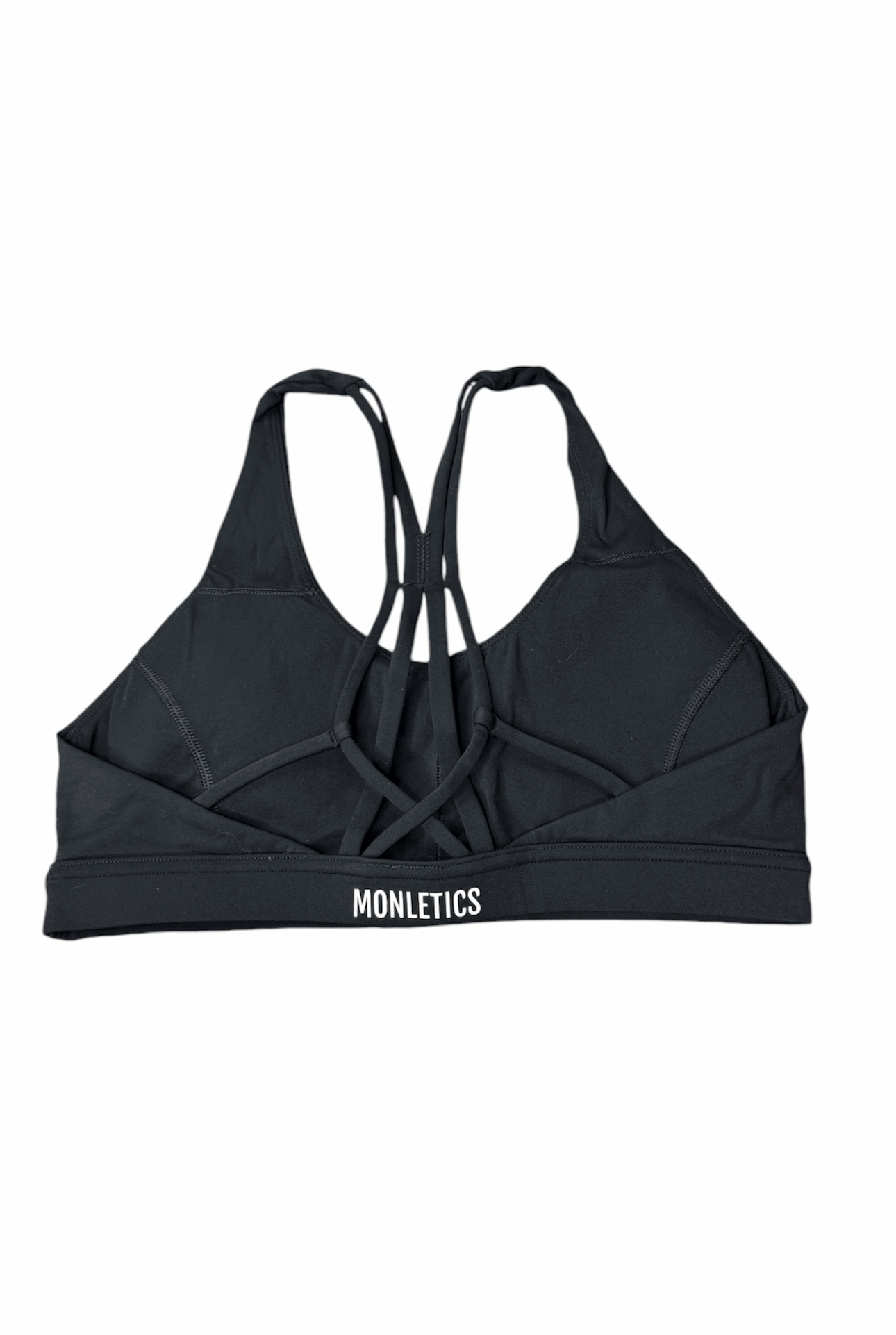 Monletics- Charcoal Sports bra back view