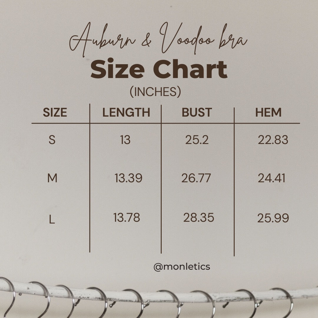 Monletics- black one shoulder sports bra sizing chart 